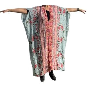 Jennafer Grace Oversized Floral Caftan Maxi Dress | Boho Kaftan Resort Dress